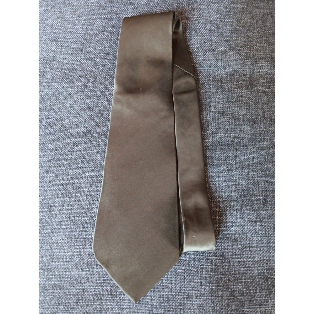 Savile Row Tie 70s 80s 90s Y2K Mens Silk Olive Green 3.75 Wide 57 Long